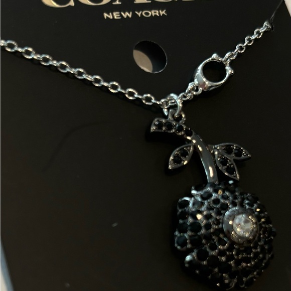 Coach Women’s Black and Silver Pendant Necklace - Picture 2 of 6